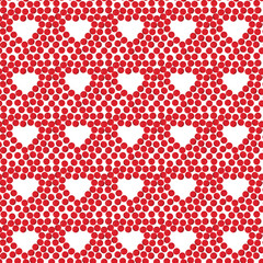 Cherry seamless pattern in the form of a heart.Summer berries, fruits, leaves background.
Vector illustration for summer cover, wallpaper texture, background, wedding invitation,  gift wrap, fabric.
