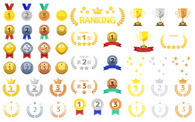 Material set for rankings and icons.