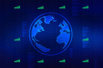 2d illustration world map abstract background