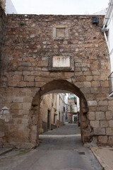 Fototapeta na wymiar Villa Gate or Belen Gate, Alburquerque, Extremadura, Spain