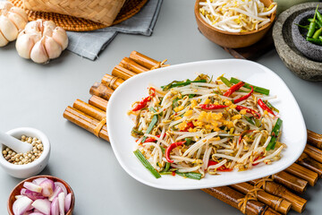 Tumis Tauge ikan asin or Salted Bean Sprouts is one of type traditional cuisine in Indonesia....