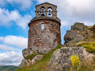 Chapel built on top of a rock formation in central France