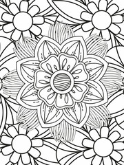 Forest flowers and leaves. Beautiful bouquet. Vector coloring book for adults and children. Hand-drawn illustration. Floral ornament is good for web, print, and stencil