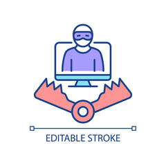 Honeypot RGB color icon. Trap for attackers. Deceptive method of cybersecurity. Luring hackers. Isolated vector illustration. Simple filled line drawing. Editable stroke. Arial font used