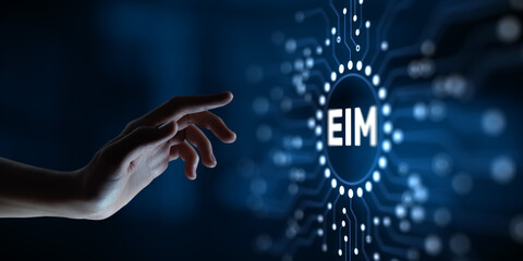 Obraz na płótnie Canvas EIM Enterprise information management system on virtual screen.