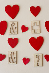 grungy hearts and stencil glyphs 
