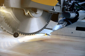 Miter saw for cutting wood to achieve the desired angle.