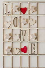 love in a grid with stars and hearts