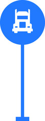 truck terminal symbol icon vector blue version