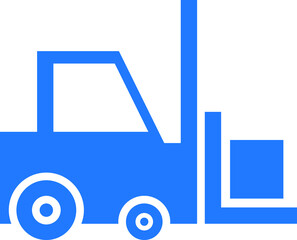 Forklift icon vector blue version 