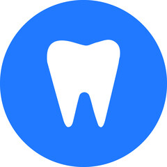 tooth icon on metal internet button