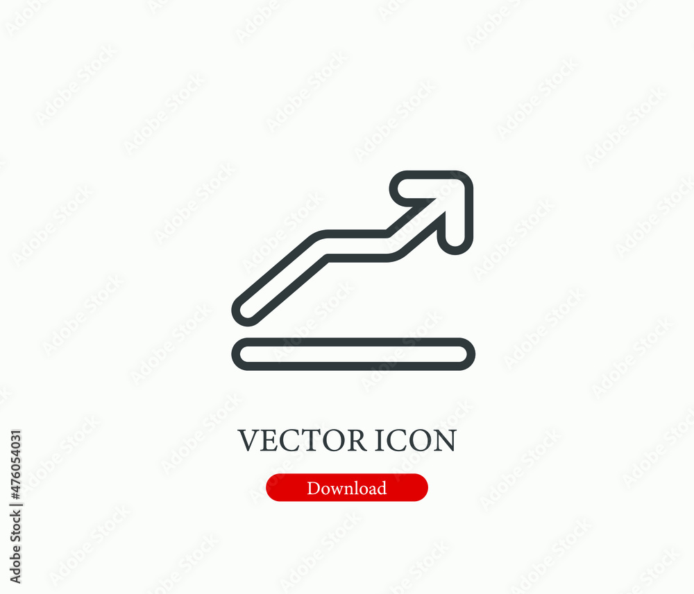 Aufkleber arrow vector icon. editable stroke. symbol in line art style for design, presentation, website or ap
