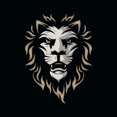 Fototapeta na wymiar lion head elegan logo design