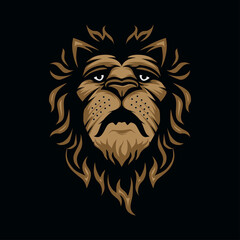luxury vintage lion head logo