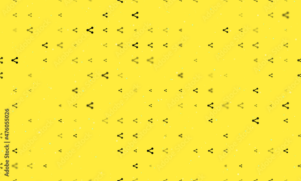 Poster seamless background pattern of evenly spaced black share symbols of different sizes and opacity. vec