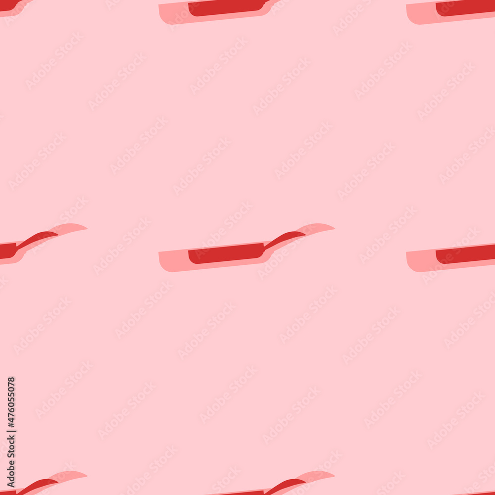 Poster seamless pattern of large isolated red pan symbols. the elements are evenly spaced. vector illustrat