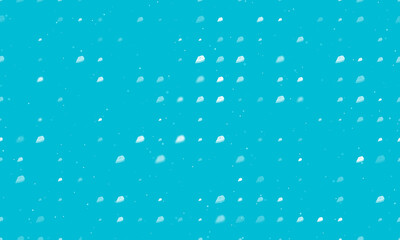 Seamless background pattern of evenly spaced white iron symbols of different sizes and opacity. Vector illustration on cyan background with stars