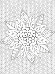 Forest flowers and leaves. Beautiful bouquet. Vector coloring book for adults and children. Hand-drawn illustration. Floral ornament is good for web, print, and stencil