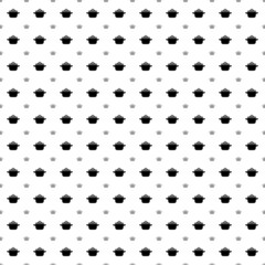 Square seamless background pattern from black pot symbols are different sizes and opacity. The pattern is evenly filled. Vector illustration on white background
