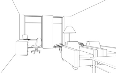 sketch of a room