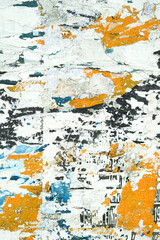 abstract damaged old paper poster. torn placard paper for ruined poster texture background. the...