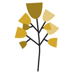 Abstract colored tree in the Scandinavian style. Cartoon  illustration