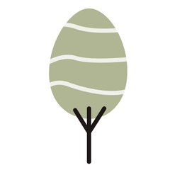 Abstract colored tree in the Scandinavian style. Cartoon  illustration