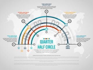 Quarter Half Circle Infographic