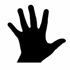 hand of a child on a white background vector art.