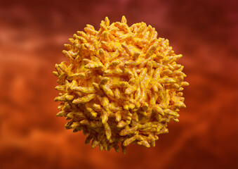 Microscopic view of the yellow fever virus - obrazy, fototapety, plakaty