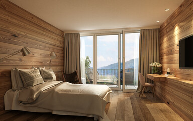 Hotelzimmer Holz Lärche - 476057649