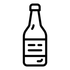 Glass Bottle Flat Icon Isolated On White Background