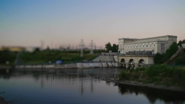 Narva Hydroelectric Station on the Narva River in Russia.