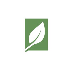 green  leaf  icon vector concept  design template