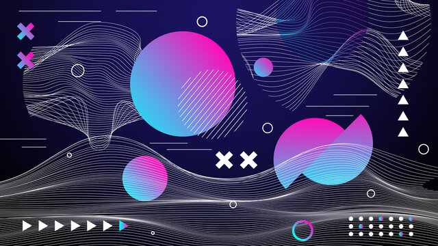 Flat abstract wire frame background template