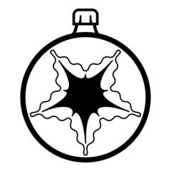 Christmas Tree Decoration Flat Icon Isolated On White Background