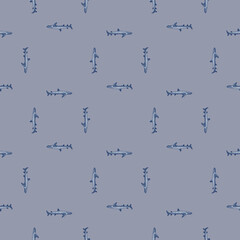 Reef shark seamless pattern in scandinavian style. Marine animals background. Vector illustration for children funny textile.