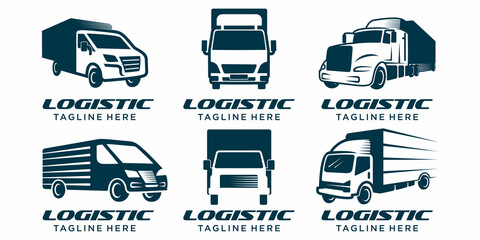 A template of Truck icon set Logo design vector, cargo, delivery, Logistic