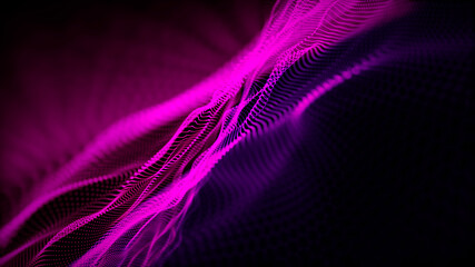 Abstract neon background, liquid neon waves. Futuristic, modern neon. Night screensaver with light