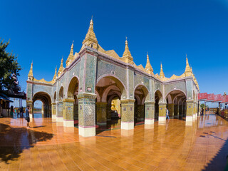 Mandalay, Myanmar - view of the main temple at the top of Mandalay temple
