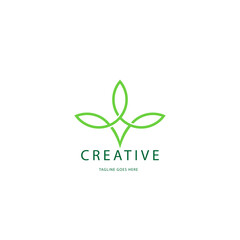 CBD Cannabis Marijuana Pot Hemp Leaf with Line Art style logo design elements with luxury concept