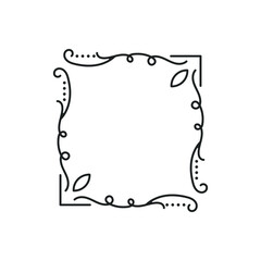 Decorative Frame icon vector. Border illustration sign. Vintage corner symbol or logo.