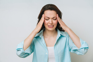 A woman suffers from migraine