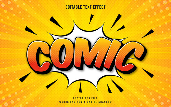 Editable 3d Comic Text Effect And Background