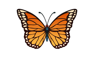 Obraz na płótnie Canvas butterfly monarch vector illustration 나비 일러스트 yellow color white background