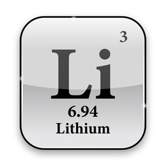 The periodic table element Lithium. Vector illustration