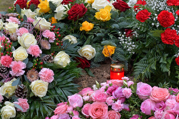 friedhof, frisches grab