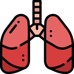 lungs filled outline icon