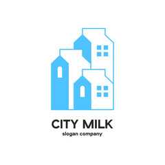 Milk city logo design vector template