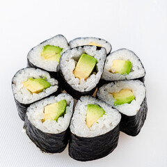 sushi on the white background